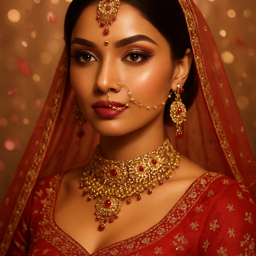 Nepali bridal transformation — full makeup and hair